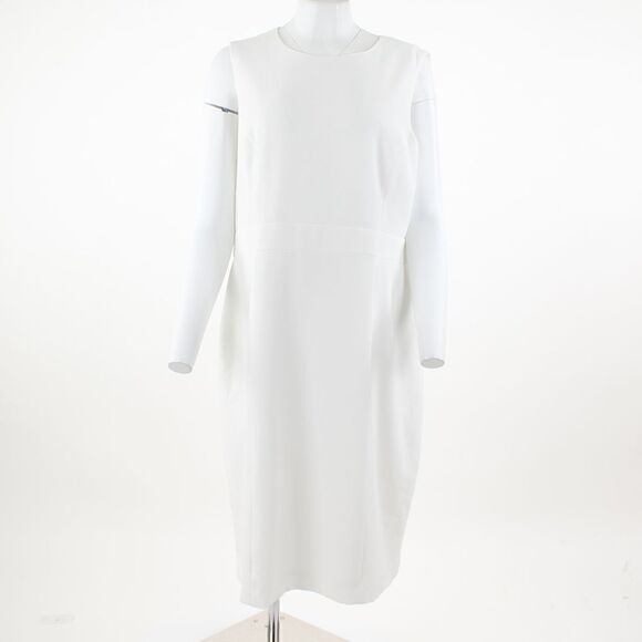 Kasper Round-Neck Sheath Dress in Vanilla Ice - Picture 2 of 5